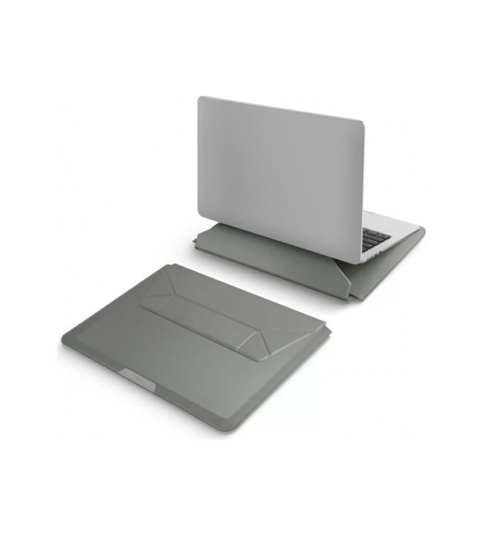 Сумка Uniq для MacBook 14" PU, Магнитная искусственная кожа Oslo, Серый