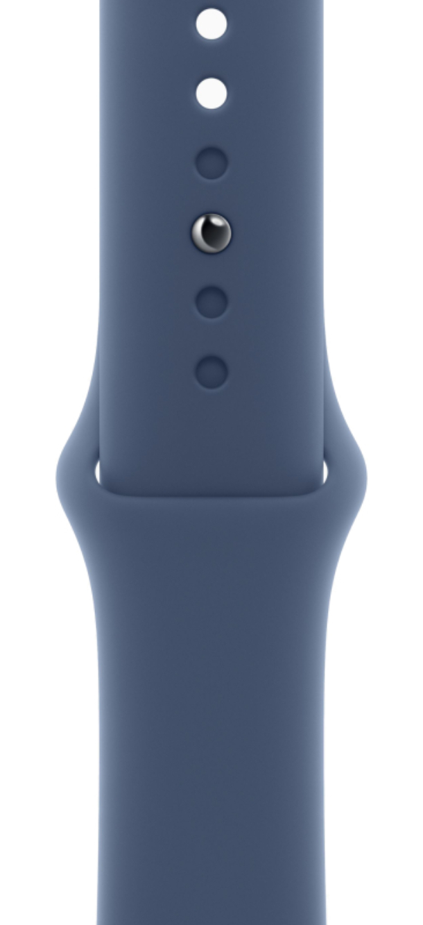 Apple Watch SE 2024, 40 мм, корпус из алюминия серебристого цвета, спортивный ремешок синего цвета, размер S/M, MXEC3