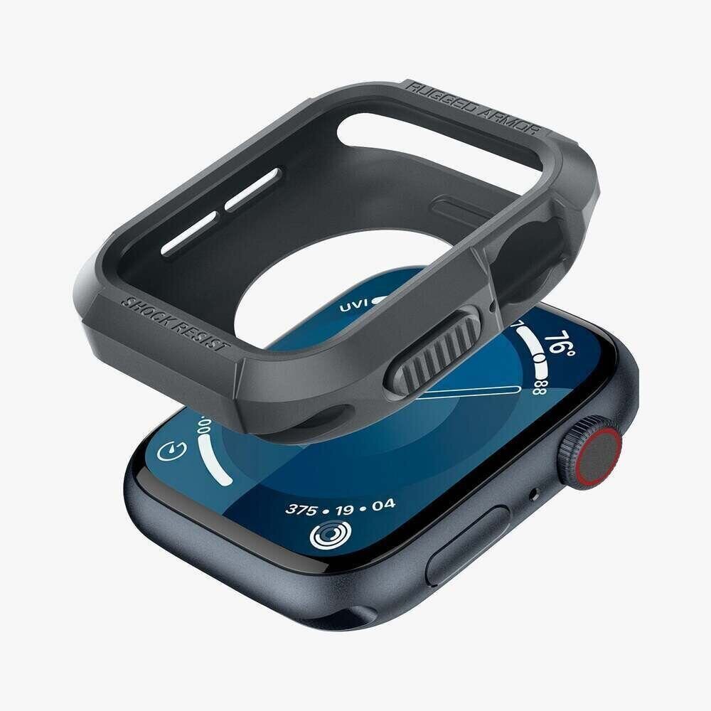 Защитный чехол SPIGEN RUGGED ARMOR для APPLE WATCH 4/5/6/7/8/9/SE, 44/45мм, Темно-серый
