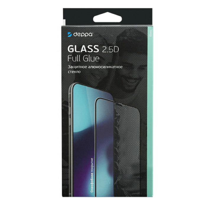 Защитное стекло Deppa 2,5D Full Glue для Samsung Galaxy S22 2022, 0.3 мм, Черная рамка