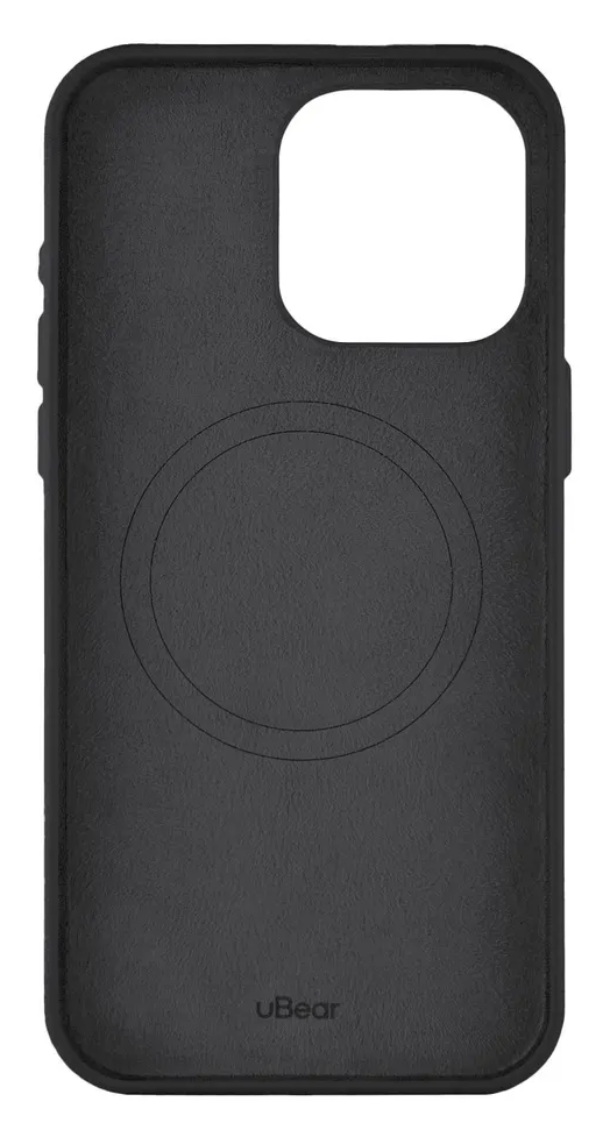 Чехол защитный uBear Capital Case для iPhone 15 Pro Max, натуральная кожа, MagSafe, Черный