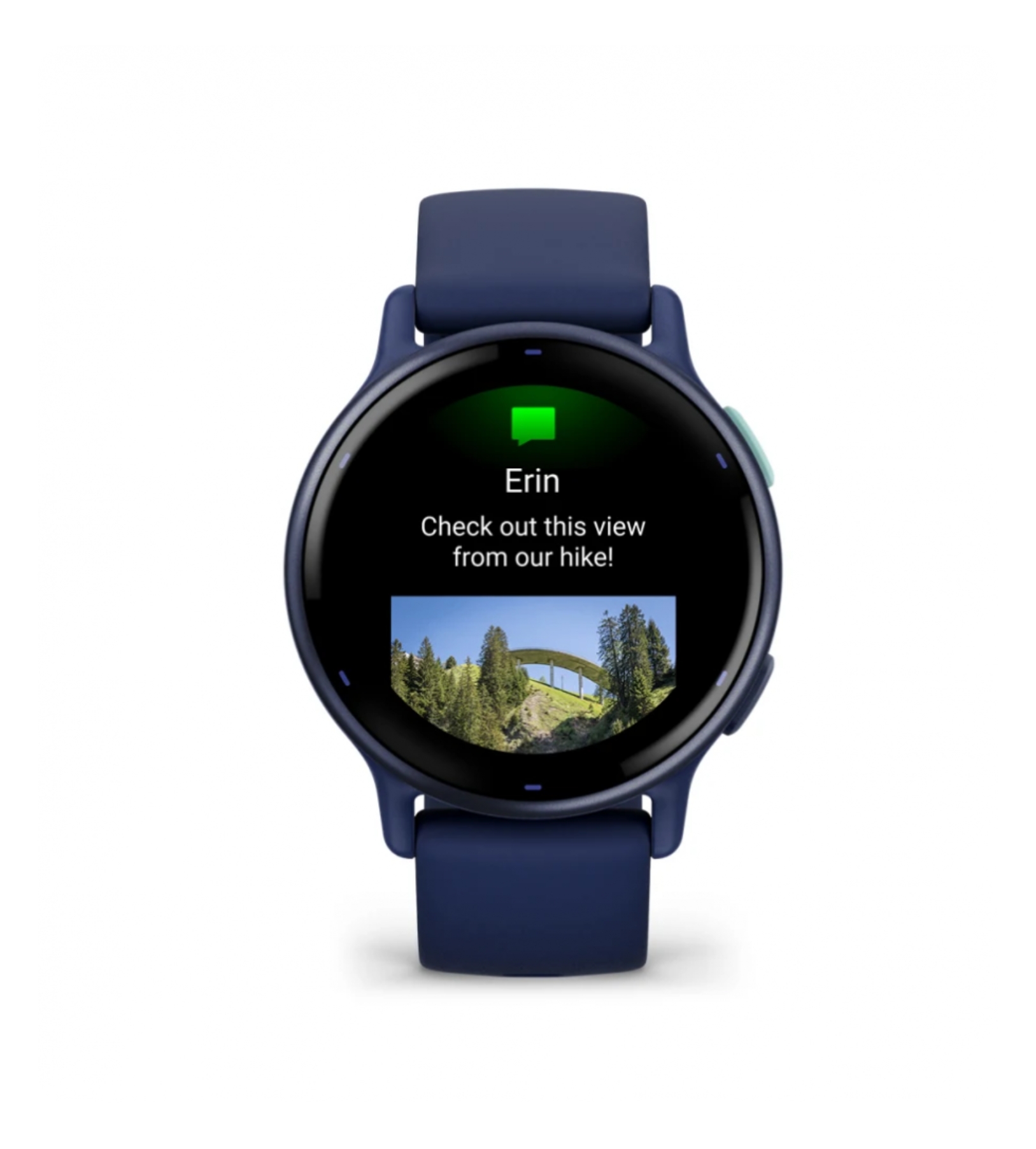 Garmin Vivoactive 5 Metallic Navy, алюминиевый ободок с корпусом и силиконовым браслетом цвета морской волны
