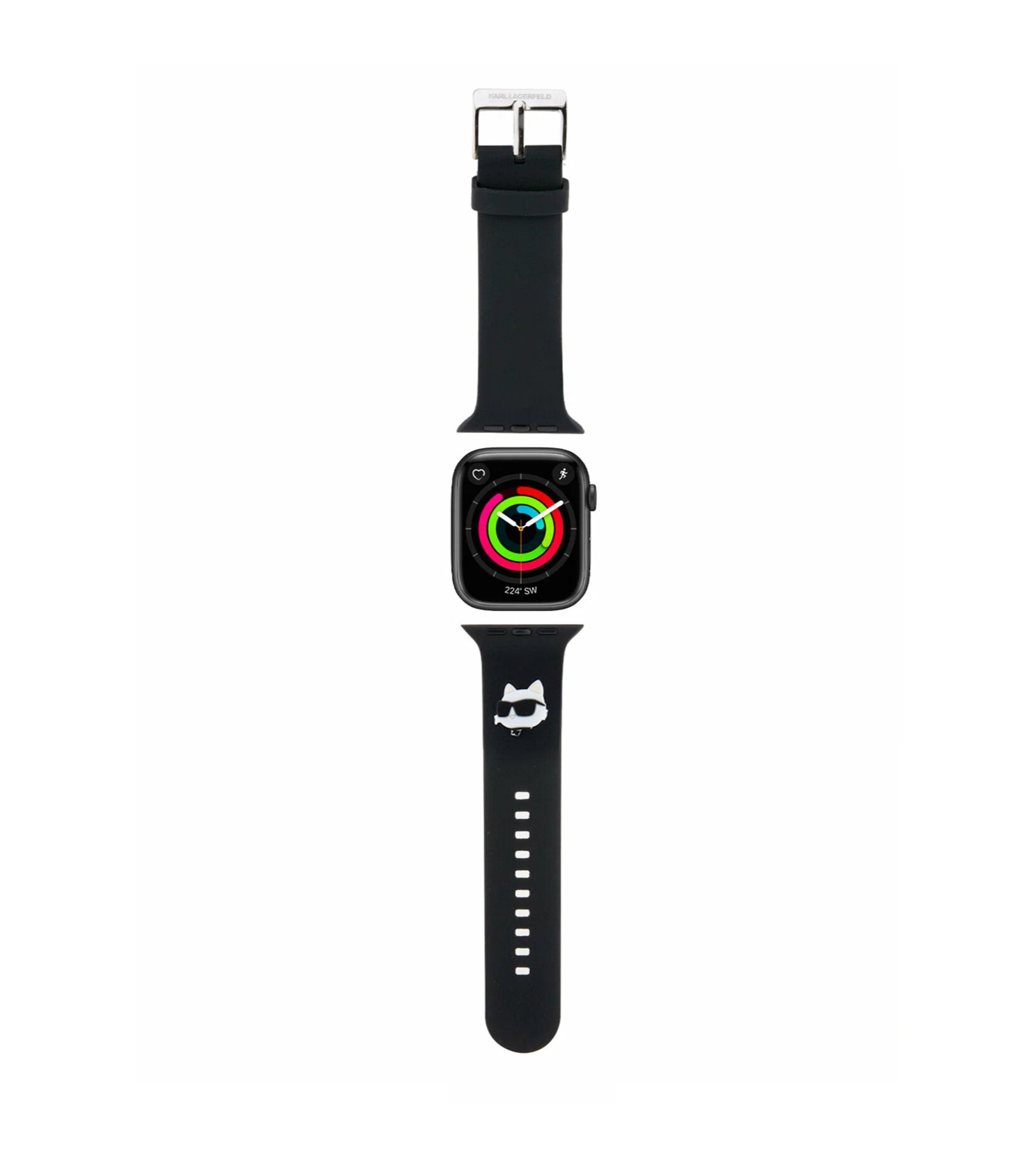 Lagerfeld для Apple Watch 38/40/41мм ремешок 3D Rubber NFT Choupette head, Черный