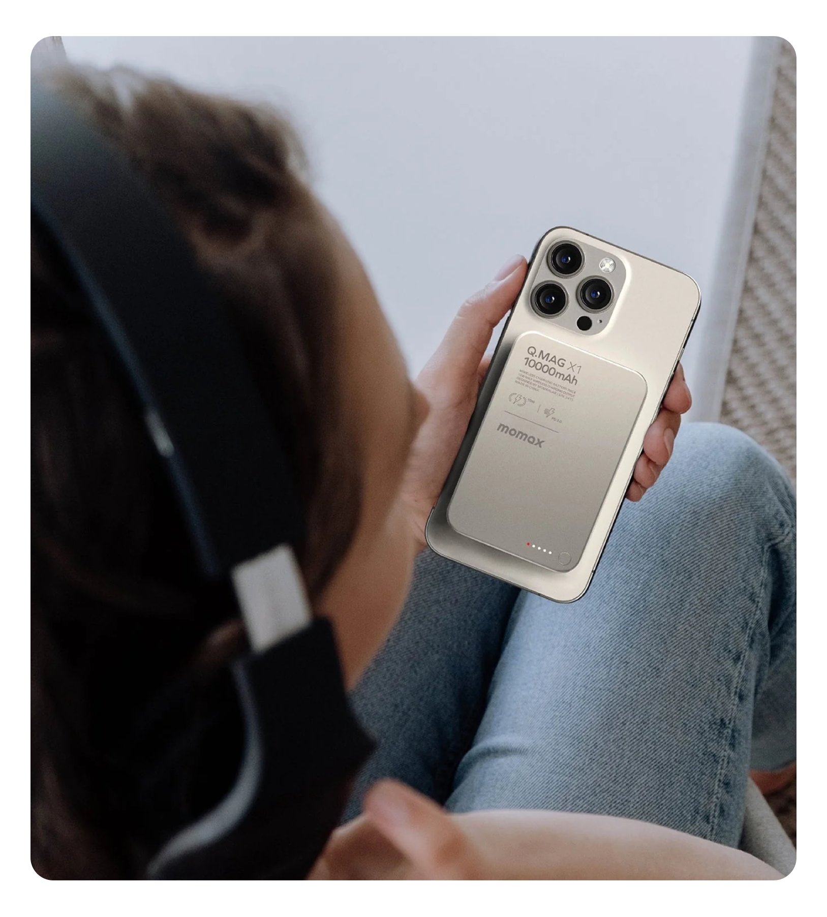 Power Bank Momax Q.MAG X1 10000 мА·ч,, Титан