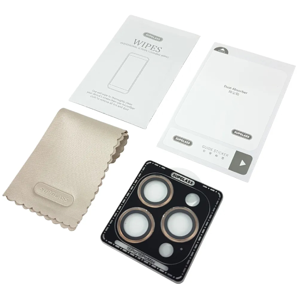 Защитное стекло SupGlass Camera lens glass Anti Glare XC-31 на камеру для iPhone 16 Pro/16 Pro Max, Розовое Золото