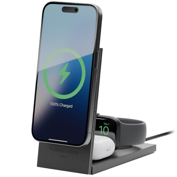 Native Union Rise 3 в 1, MagSafe до 15 W Max, Черный