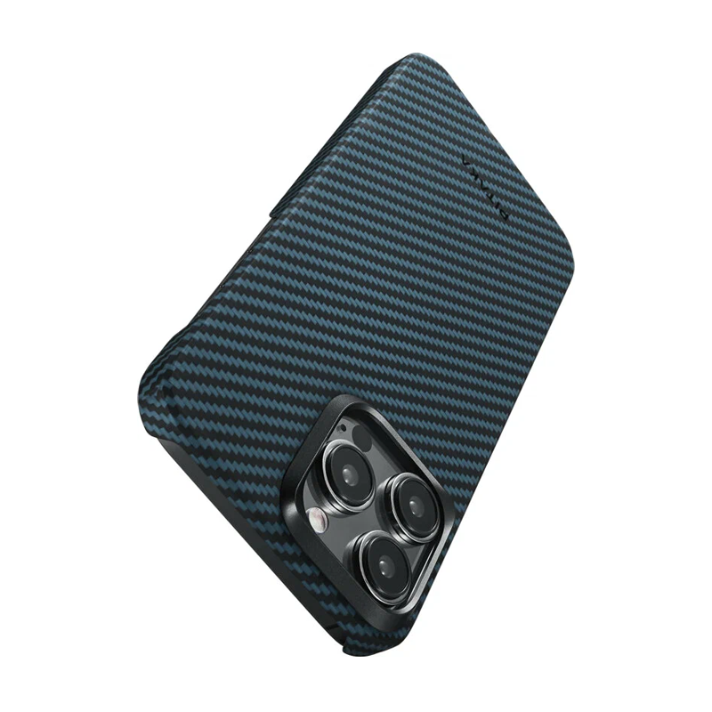 Чехол PITAKA MagEZ  для iPhone 15 Pro Max, Кевлар, Черно-синий