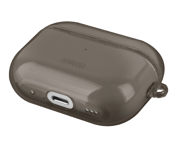 Чехол Uniq Glase TPU c карабином для AirPods Pro 2, Дымчато-серый