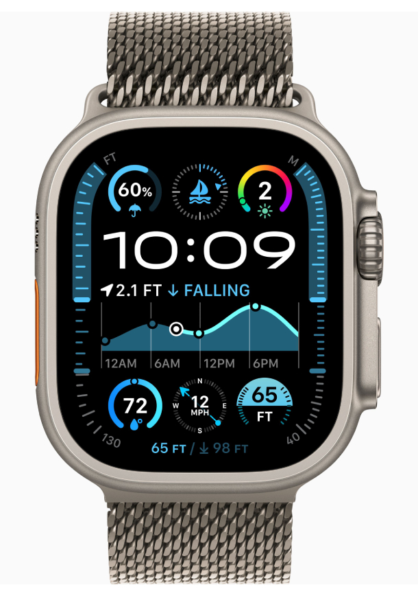 Apple Watch Ultra 2 (2024) GPS, 49 мм, корпус из бежевого титана, ремешок Milanese бежевого цвета, размер M, MX5R3