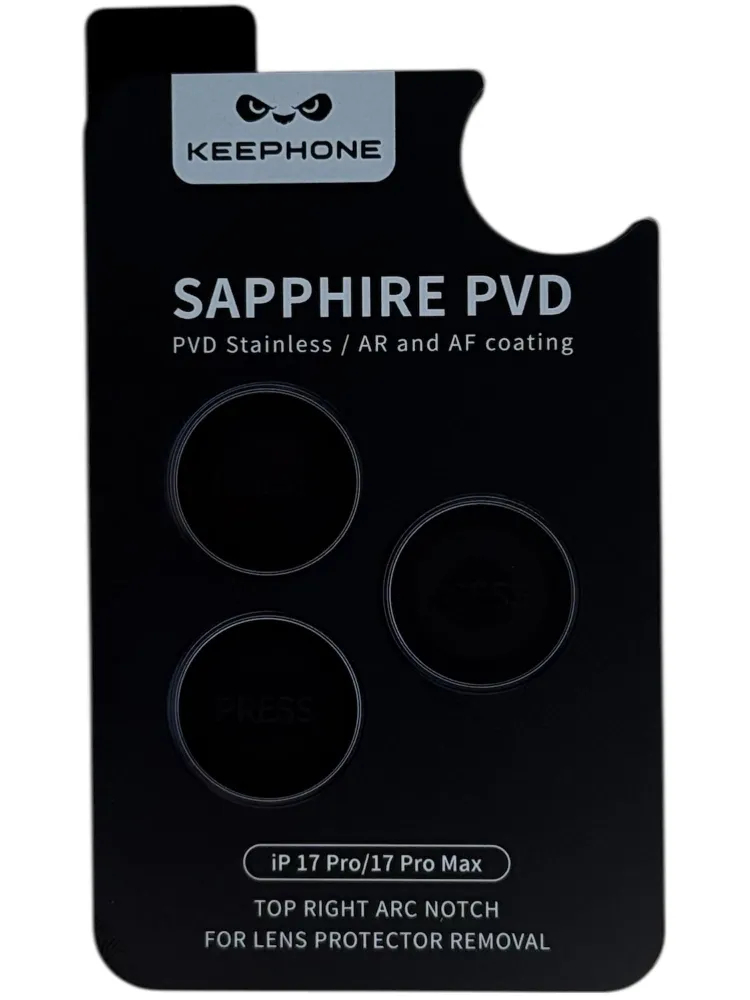 Защитные линзы Keephone SAPPHIRE PVD на камеру iPhone 17 Pro/17 Pro Max, Синий