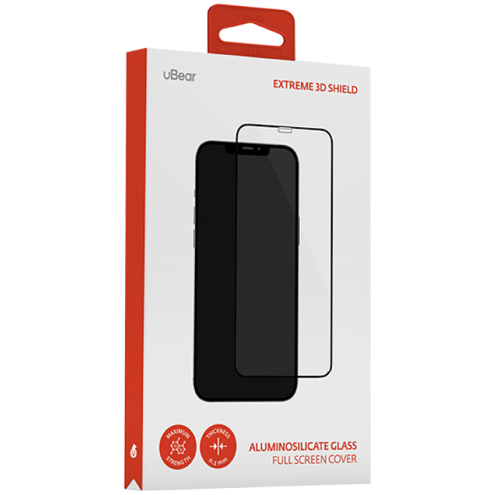 Защитное стекло Ubear Extreme 3D для Apple iPhone 12 Pro Max, Чёрная рамка