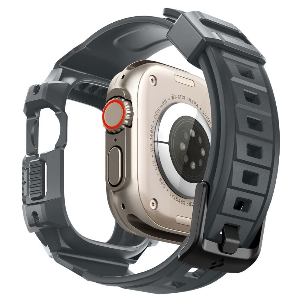 Ремешок+защитный чехол SPIGEN RUGGED ARMOR ”PRO” для Apple Watch Ultra 1 / 2 (49 мм), Темно-серый