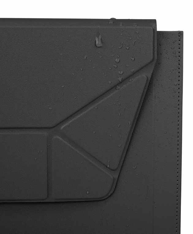 Сумка Uniq для MacBook 14" Oslo V.2 PU Кожа Magnetic sleeve/foldable stand Jet, Черный