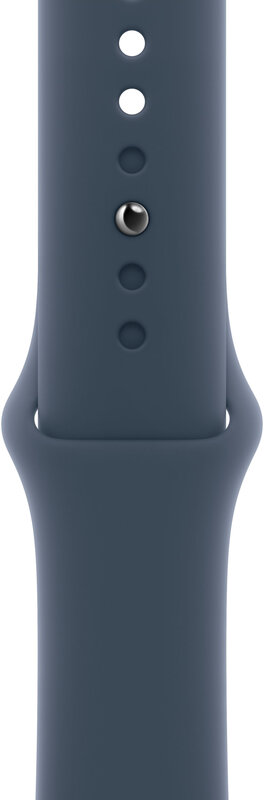 Apple Watch Series 9, 41 мм, корпус из алюминия серебристого цвета, спортивный ремешок синего цвета M/L MR913/MRHW3