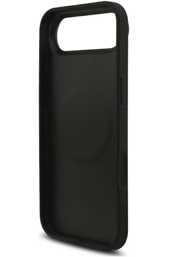 Чехол Guess iPhone Air PU 4G Triangle Diamond metal logo Hard Black, Magsafe, Черный