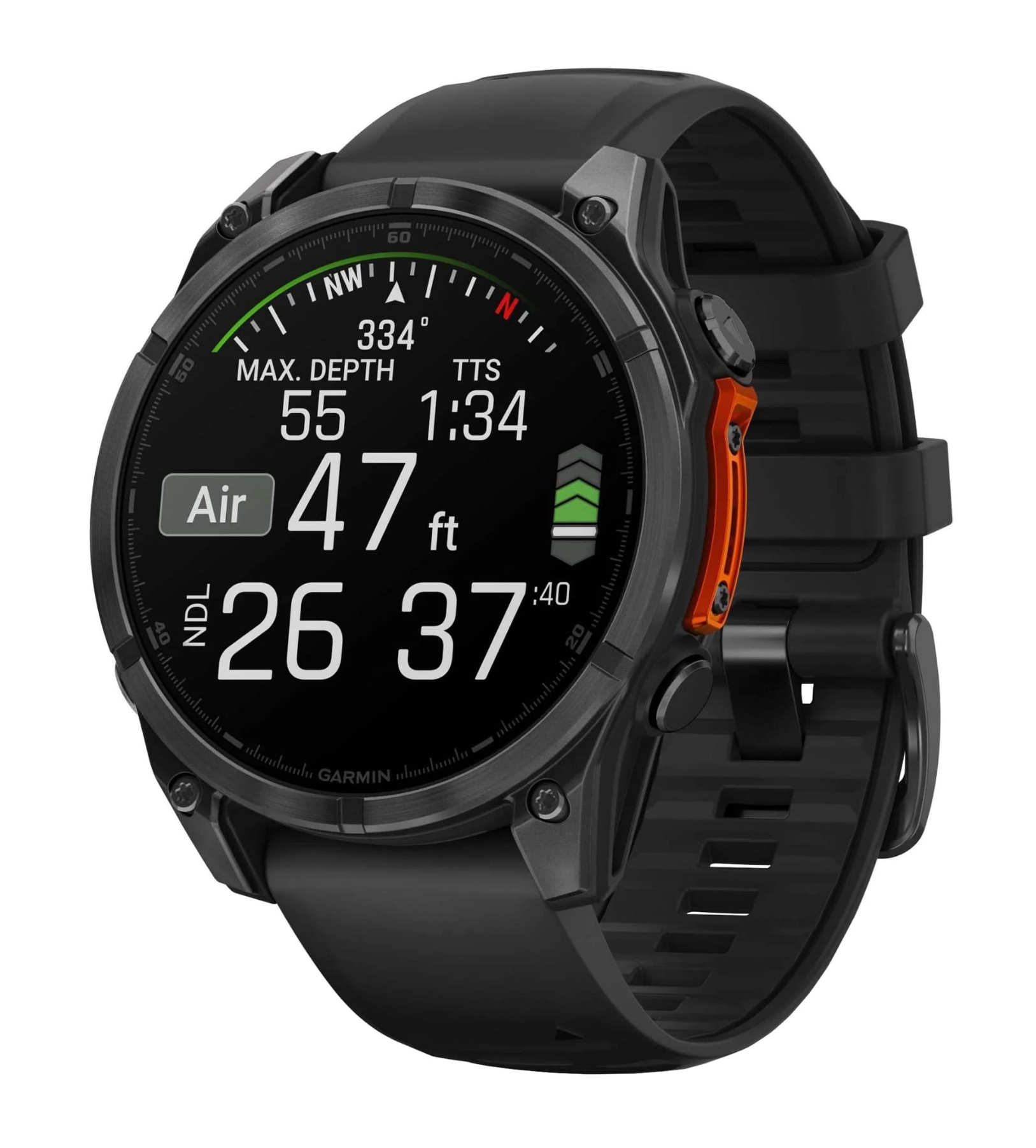 Garmin Fenix 8, 47 мм, AMOLED, Темно-серый с черной силиконовой лентой