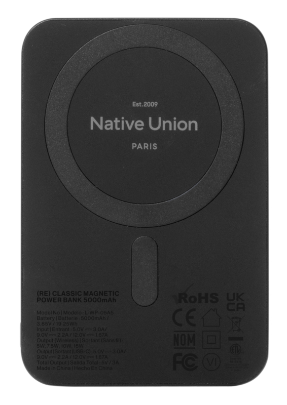 Power Bank Native Union (Re)Classic Magnetic 5000 мА·ч, Черный