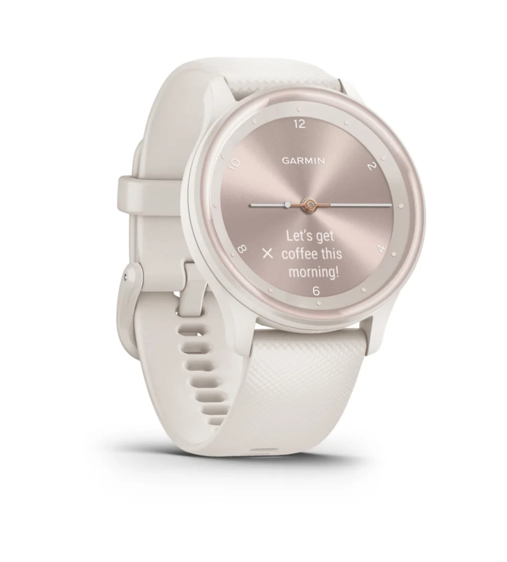 Garmin Vivomove Sport Ivory Case and Silicone Band, Персиково-золотые акценты