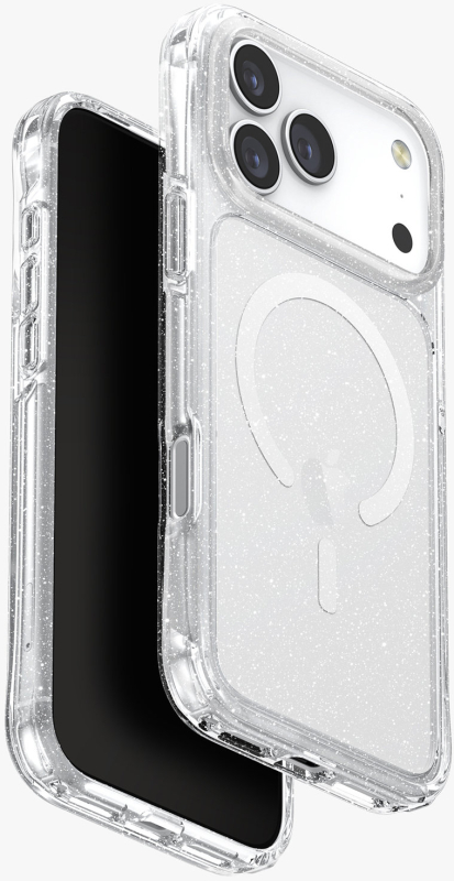 Чехол Uniq Lifepro Xtreme Tinsel iPhone 17 Pro Max, MagSafe, Прозрачный с блестками