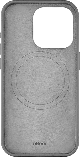 Чехол защитный uBear Capital для iPhone 15 Pro, Натуральная кожа c MagSafe, Серый