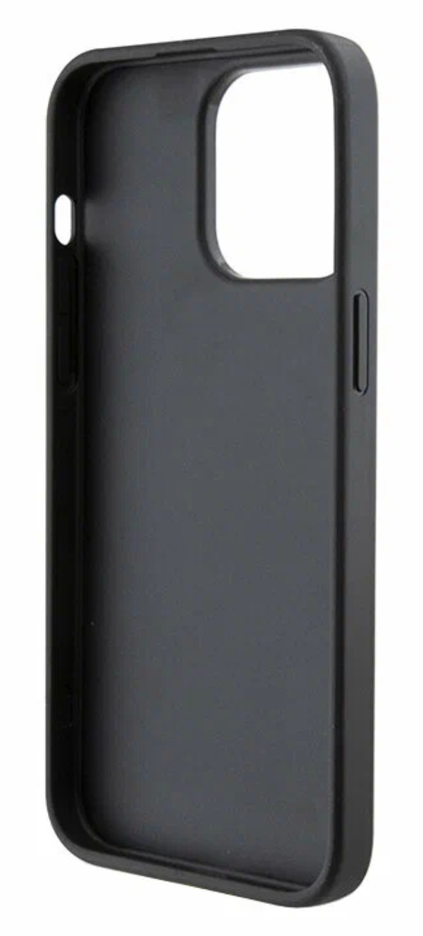 Чехол Guess для iPhone 15 Pro Max, PU 4G Double cardslot Triangle металлический логотип, Черный