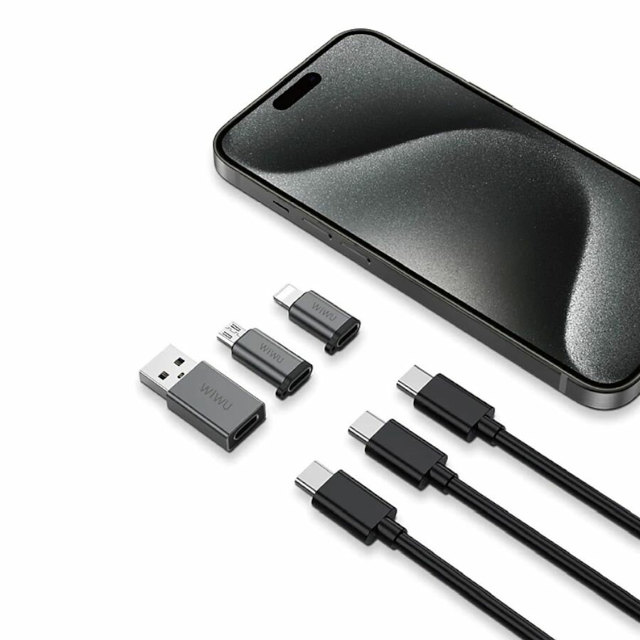 WiWU С031 3 в 1 USB-C-UCB-A, USB-C-MicroUSB, USB-C-Lightning