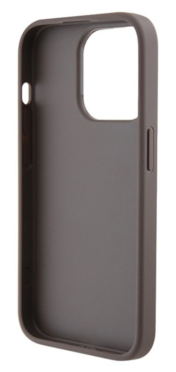 Чехол Guess для iPhone 15 Pro Max, PU 4G Double cardslot Triangle металлический логотип, Коричневый