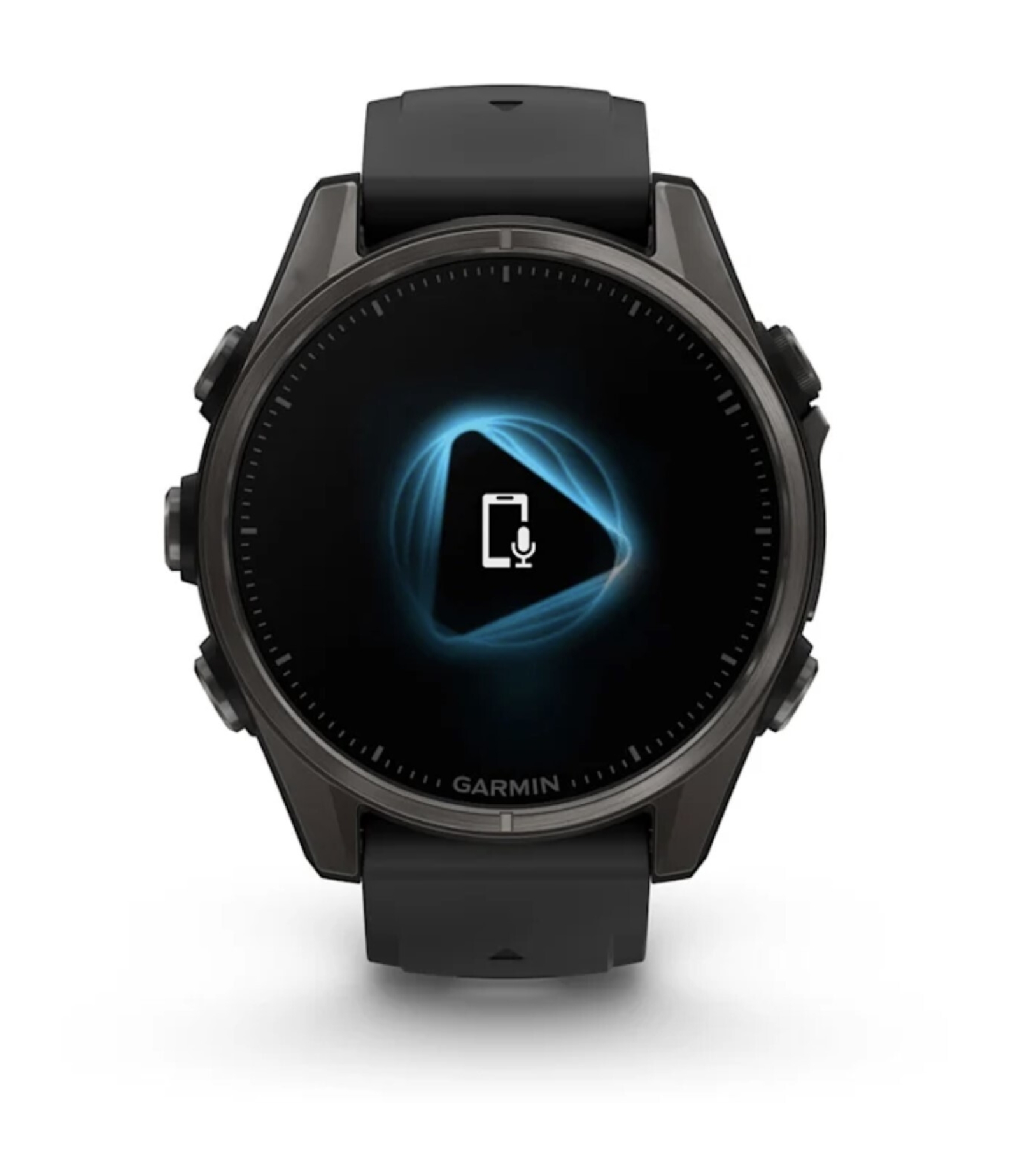 Garmin Fenix 8, 43 мм, AMOLED, Сапфирово-серый DLC-титан с черным / серо-галечным силиконовым ремешком