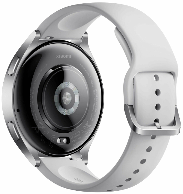 Умные часы Xiaomi Watch 2 Серебристый корпус с серым силиконовым ремешком