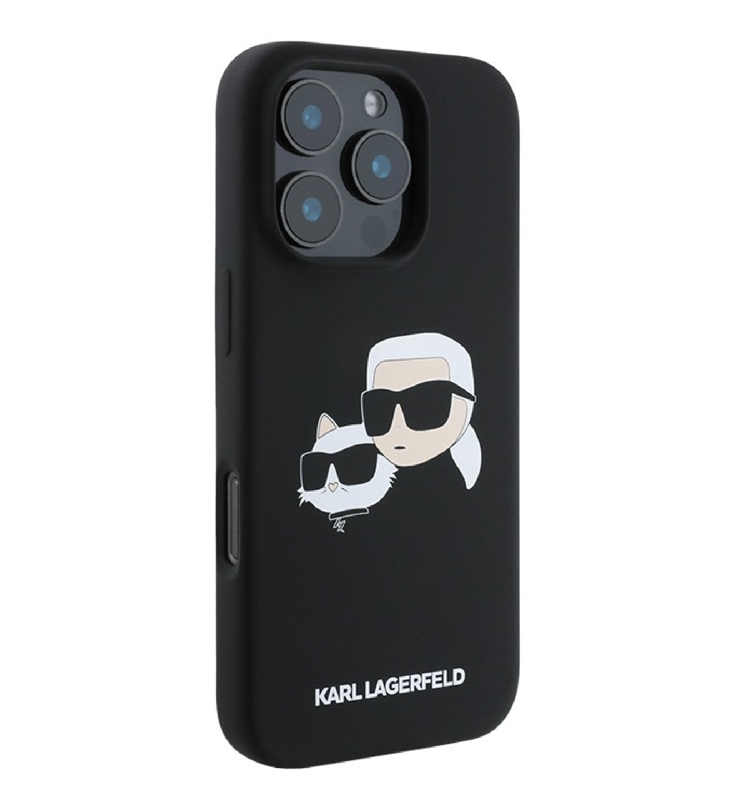 Чехол Lagerfeld Liquid Silicone NFT Karl & Choupette Head Hard с MagSafe для iPhone 16 Pro Max, Черный