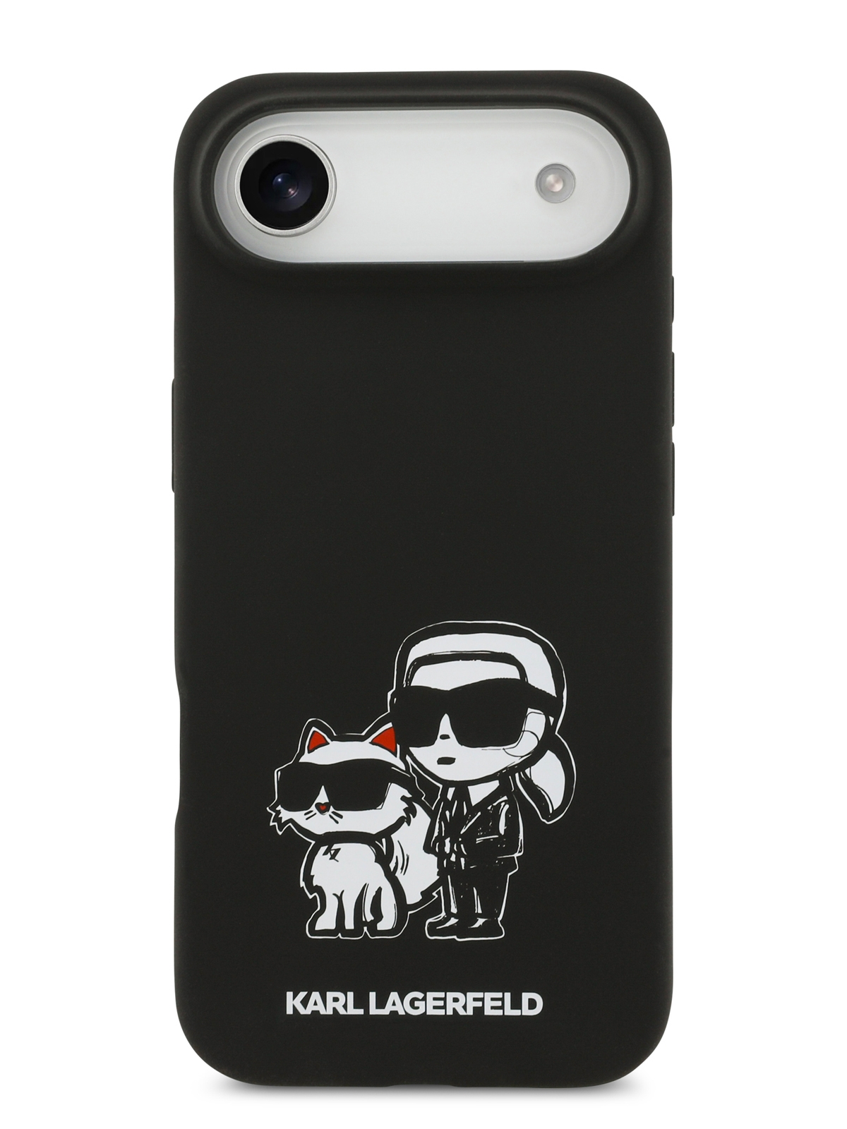 Чехол Lagerfeld iPhone Air Liquid Silicone Sketch Karl&Choup Metal cam Hard Black, MagSafe, Черный