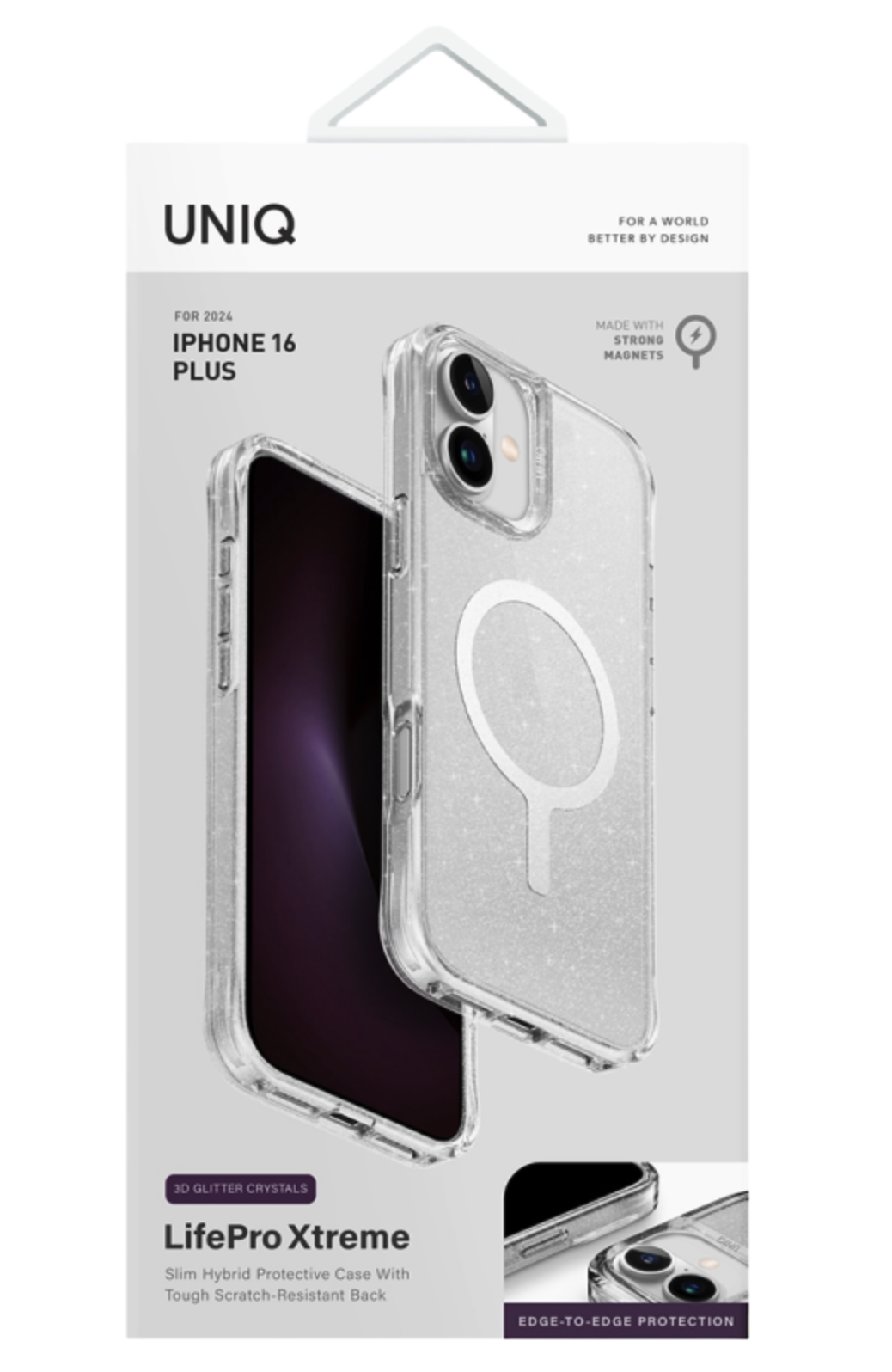 Чехол Uniq Lifepro Xtreme Tinsel с MagSafe для iPhone 16, Прозрачный