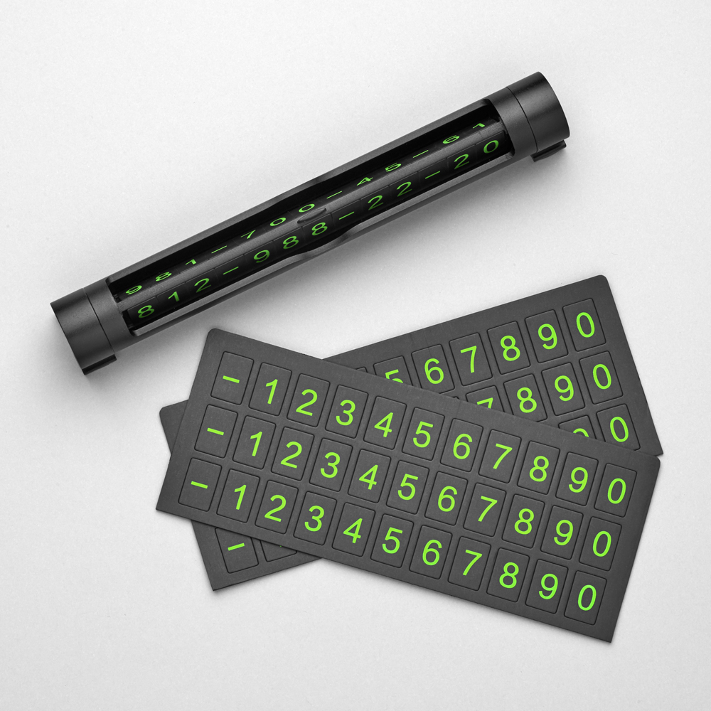 Парковочная автовизитка Deppa с двумя номерами телефона Parking Card Alum Duo, Черный