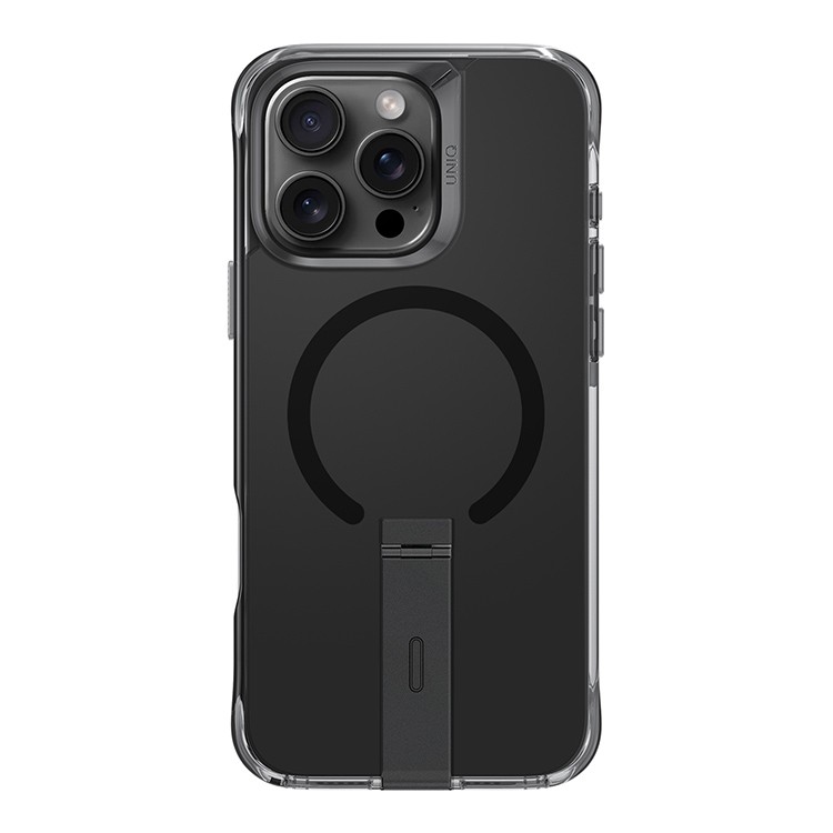 Чехол Uniq Eleva MagSafe для iPhone 16 Pro Max с встроенной алюминиевой подставкой, Черный 