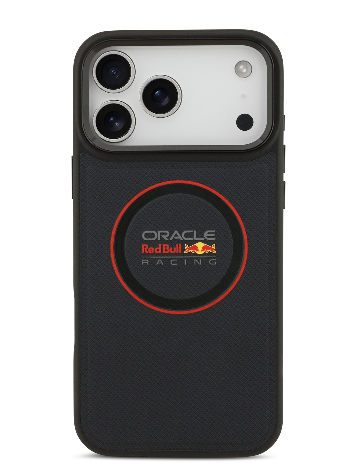 Чехол Red Bull для iPhone 17 Pro Max PU Meshed with Ring and Metal camera Hard, MagSafe, Черный