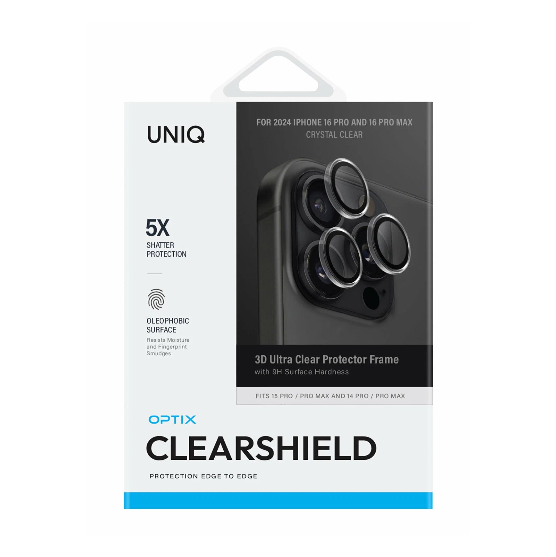 Uniq для iPhone 16 Pro/16 Pro Max, OPTIX Camera Lens ClearShield, Серебристый