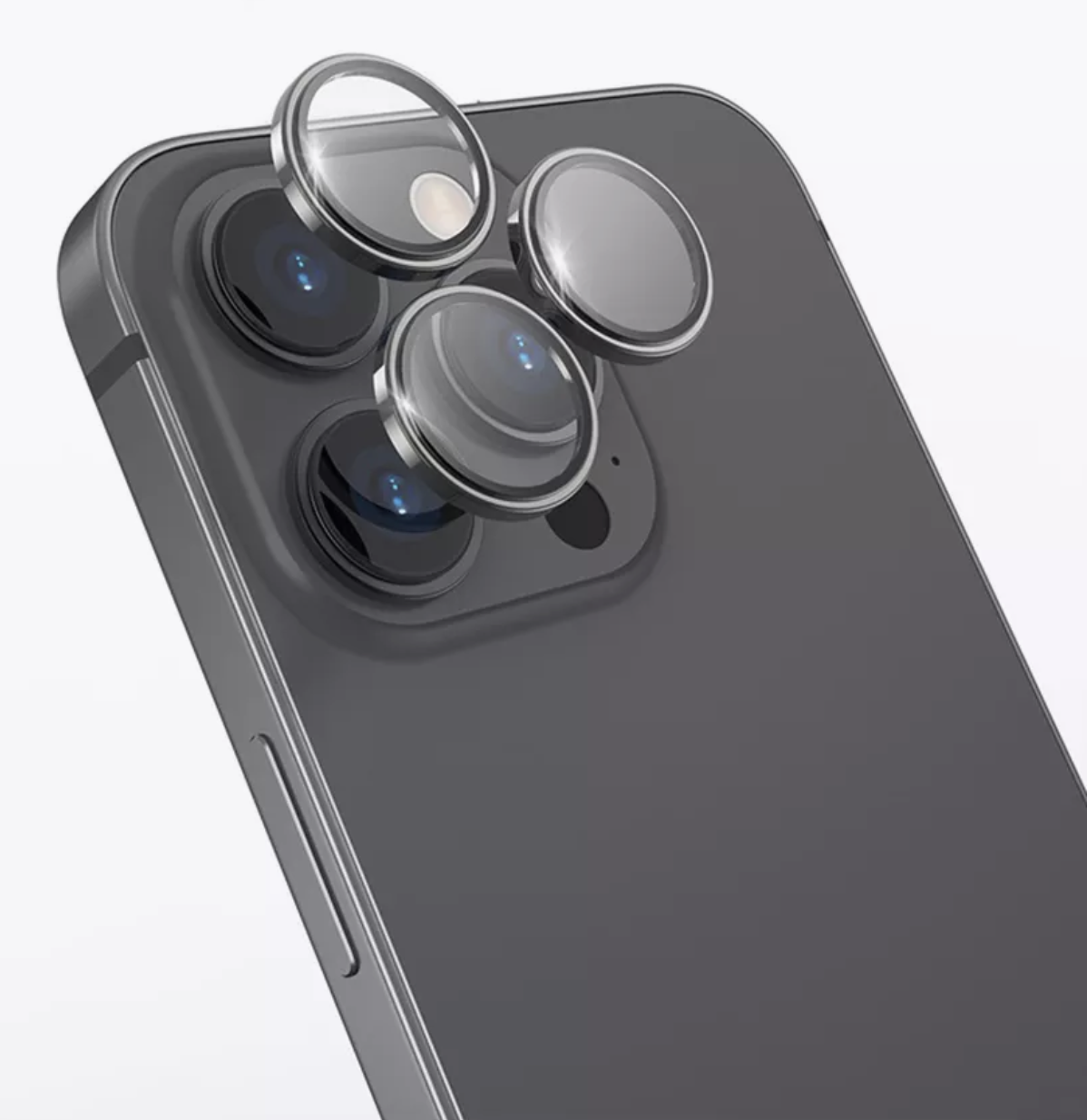 Защитное стекло линзы WiWU 9H Aluminum на камеру iPhone 15 Pro/15 Pro Max, натуральное