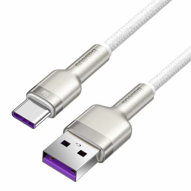 Baseus Cafule Series Metal Data Cable USB-A to Type-C PD 66W, Белый