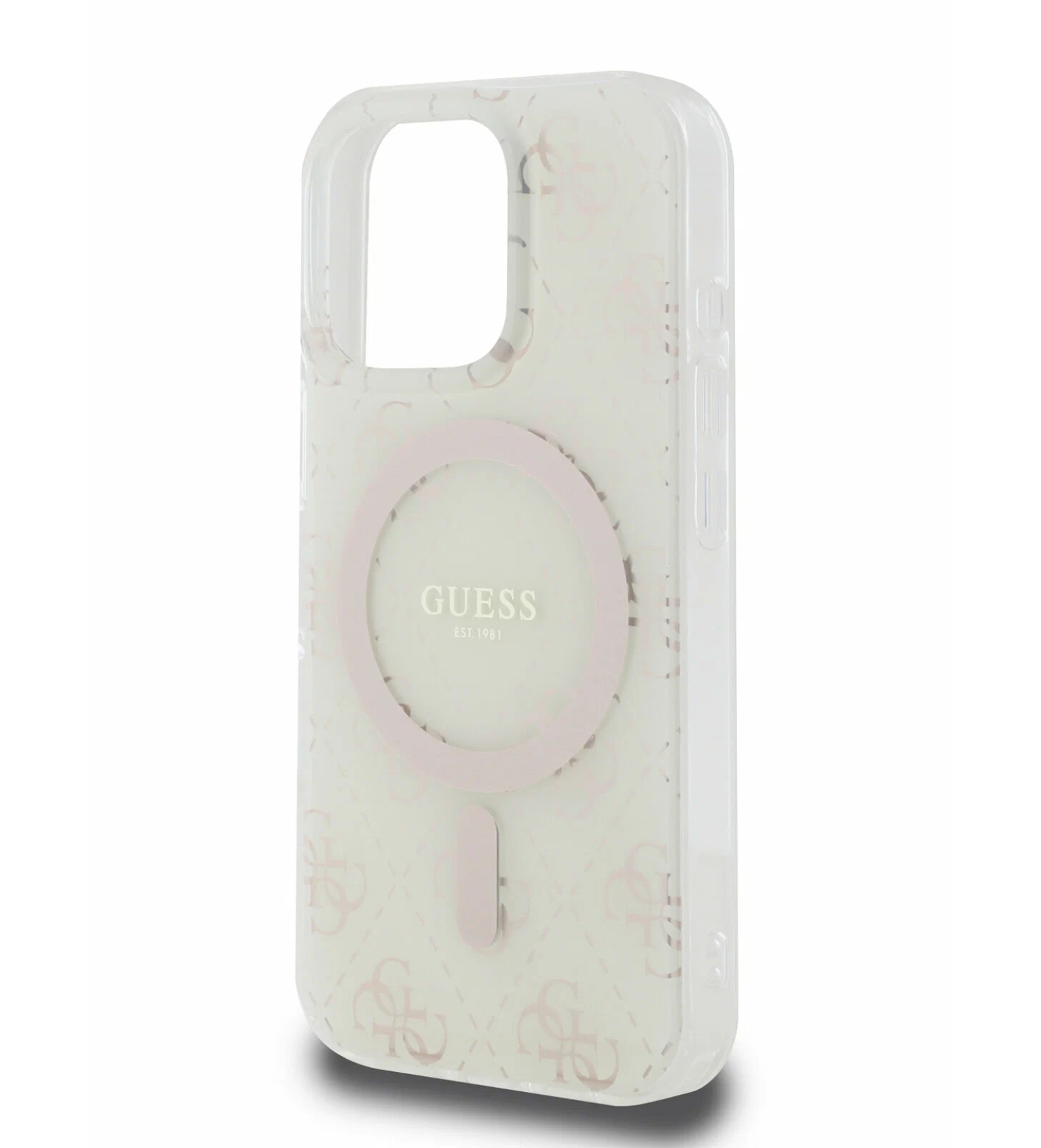 Чехол Guess PC/TPU 4G Tone On Tone Hard с MagSafe для iPhone 16 Pro Max, Белый