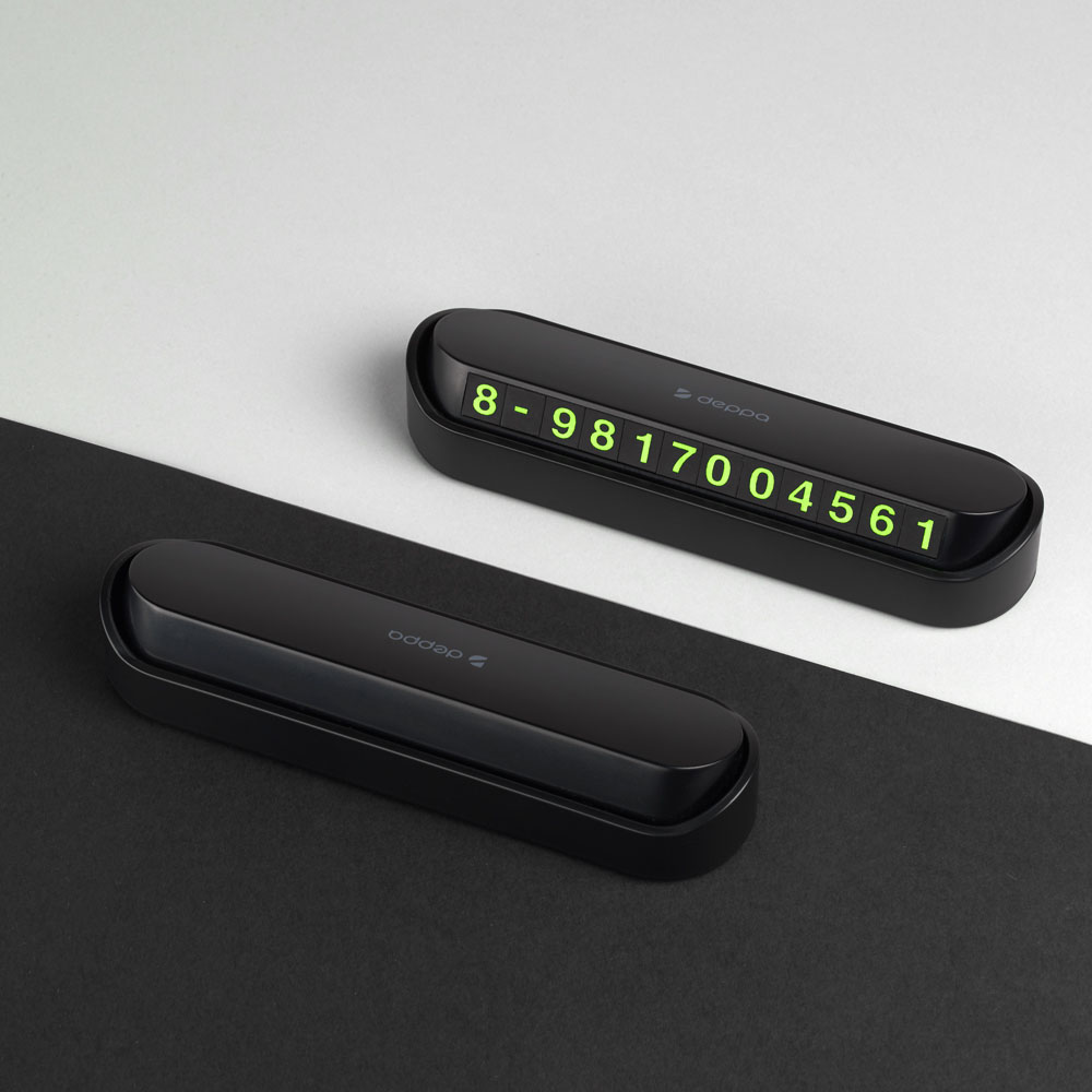 Парковочная автовизитка Deppa с номером телефона Parking Card, Черный