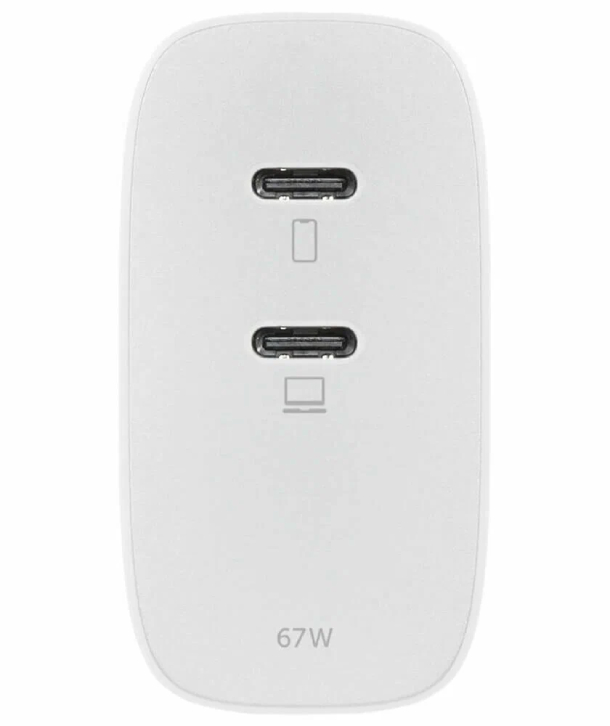 Native Union Fast GaN Charger 2хUSB-C+USB-А, PD, 67Вт, Белая