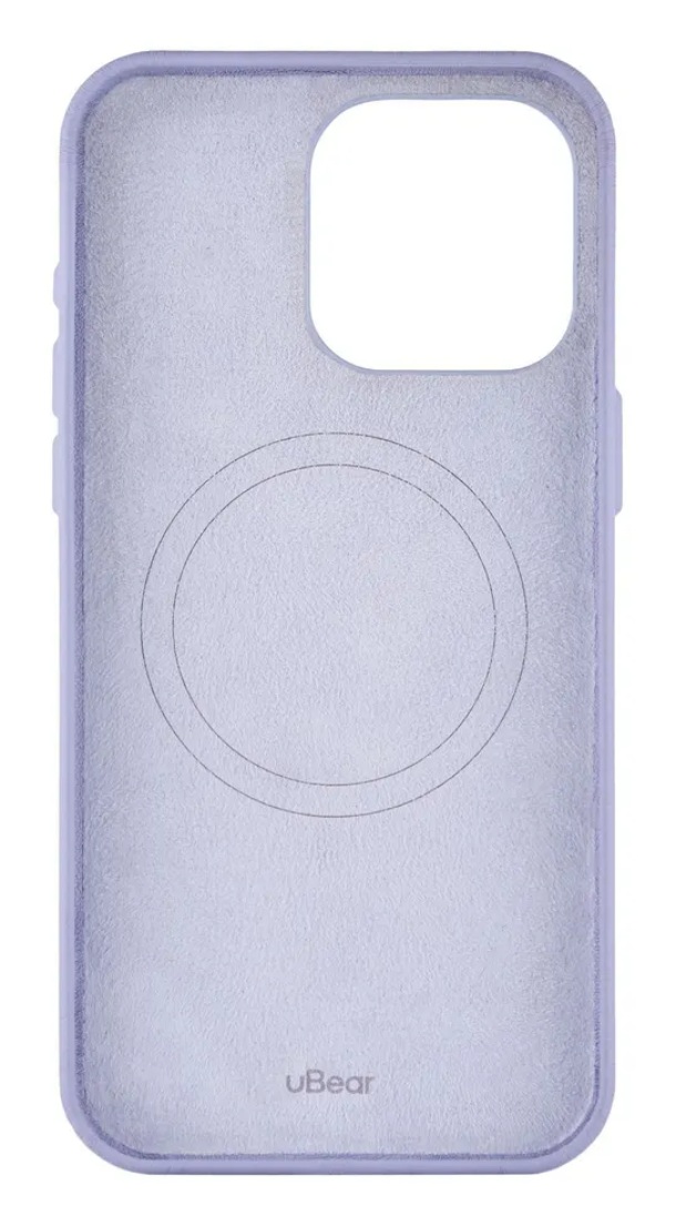Чехол защитный uBear Capital Case для iPhone 15 Pro, Натуральная кожа, MagSafe, Лавандовый