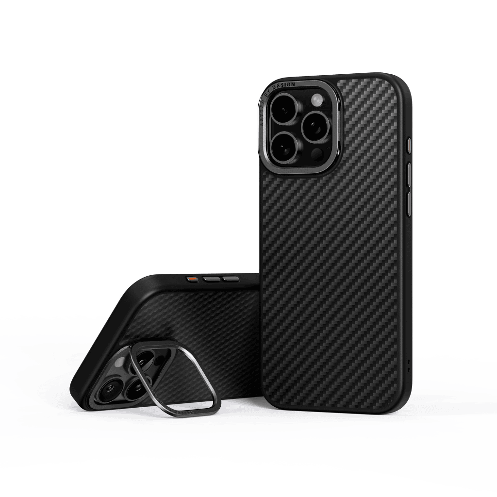 Чехол Uniq Hybrid Keva Air with Gripfit с MagSafe и кольцом для iPhone 16 Pro, Черный карбон