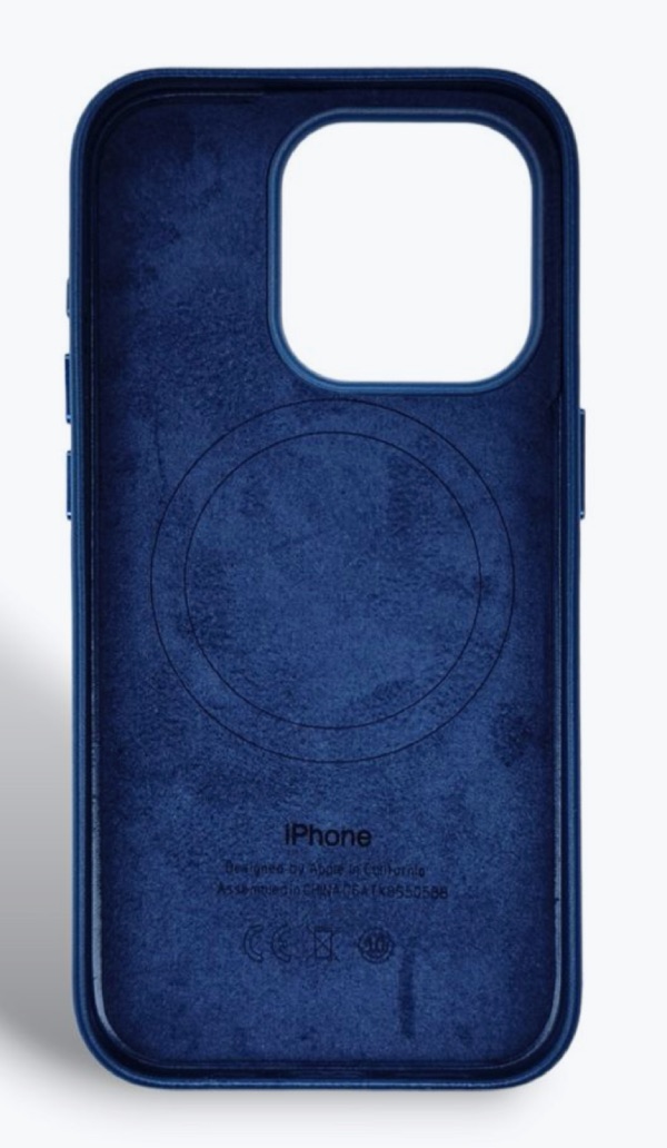 Чехол Кожа MagSafe для iPhone 15 Pro, Темно-синий