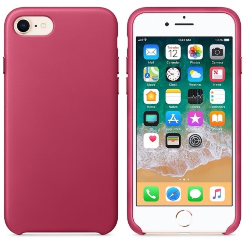 Чехол Apple Кожа для Apple iPhone 7/8, Розовая Фуксия