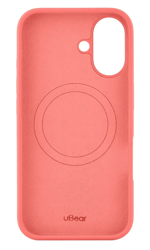 Чехол Ubear Touch Mag Case для iPhone 16, Силикон, софт-тач, Коралловый