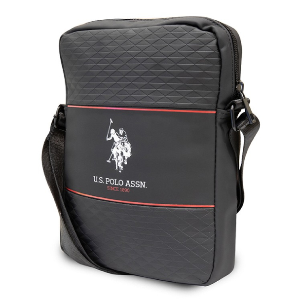 Сумка U.S. Polo Assn. для планшетов 10" Текстурированный узор с двойным логотипом лошади, Черный