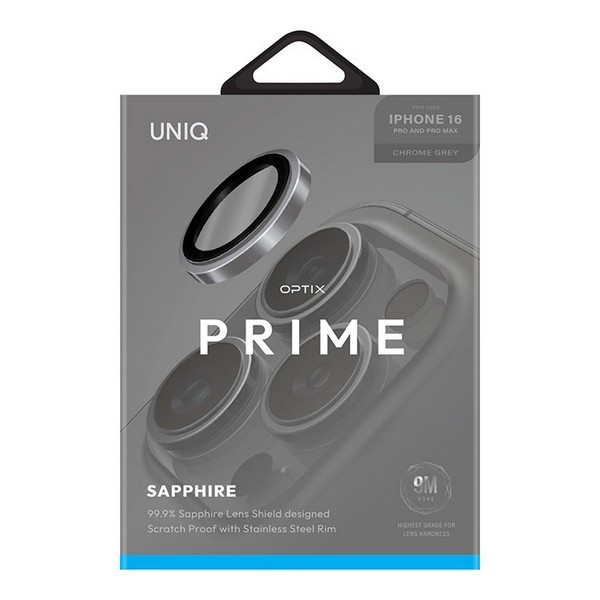 Uniq OPTIX PRIME сапфировое стекло на камеру для iPhone 16 Pro / 16 Pro Max, Серая