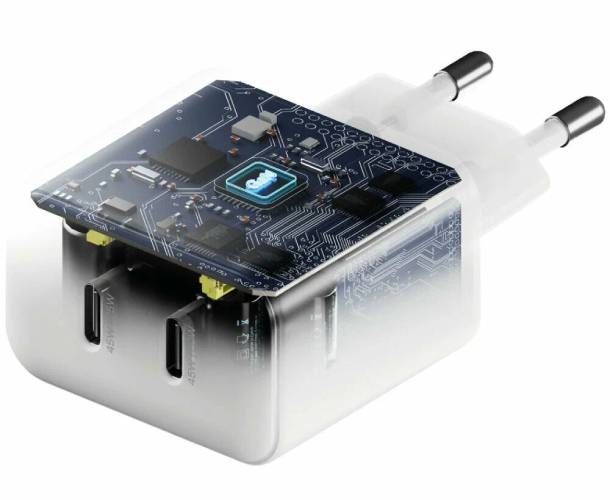 uBear Wall charger Bridge 45W, 2 порта USB-C , 45W, Белый