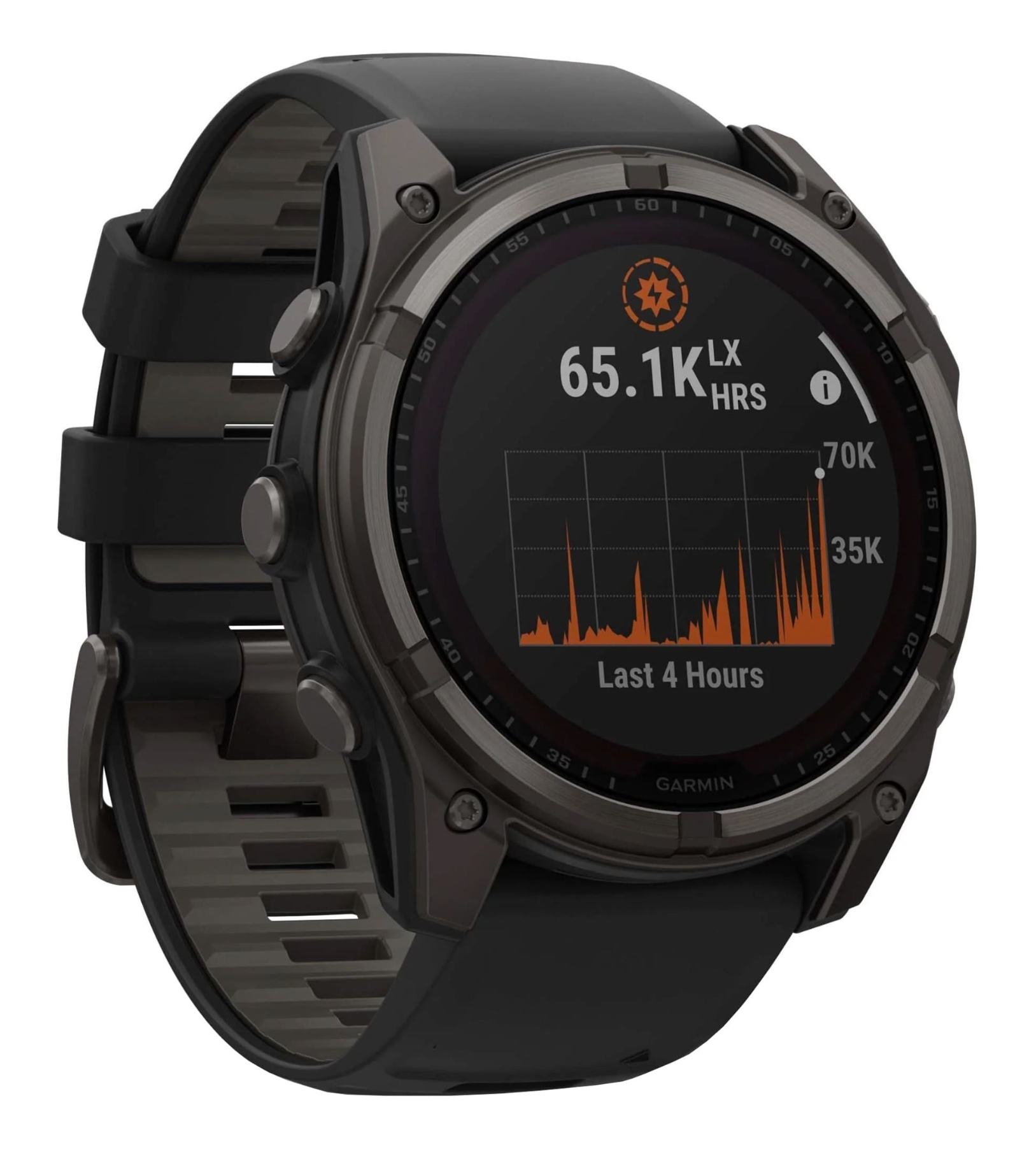 Garmin Fenix 8 Sapphire Carbon Solar, 51 мм, Серый титан DLC с черным/багрово-серым силиконовым ремешком